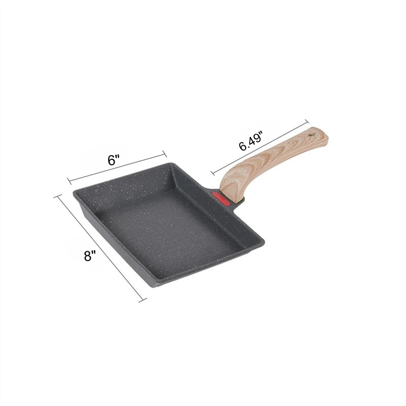 8" Aluminum Square Non Stick Frying Pan Mini Pancake Kitchen Cookware | Bowlift