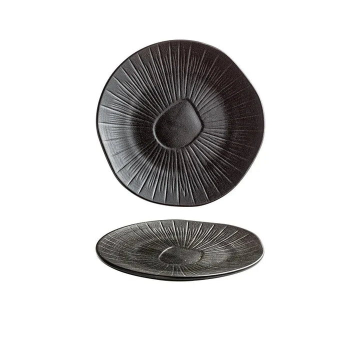 8" Retro Ceramic Round Plate Western Platter Kitchen Tableware | Bowlift