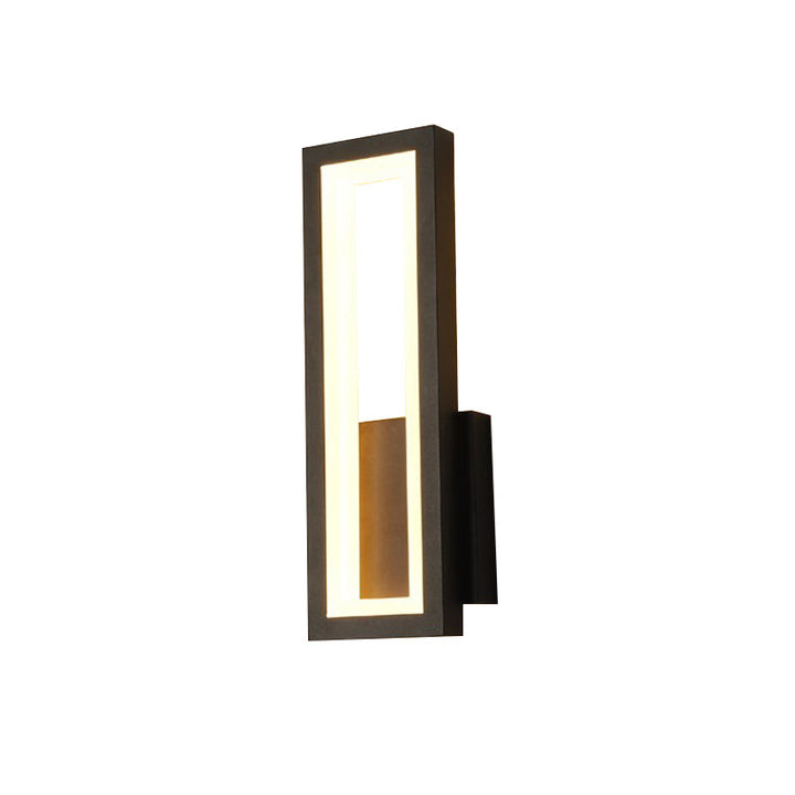 BowLift | White/Black/Gold Rectangular Frame Wall Light Minimalistic LED Metal Wall Mount Light Fixture in White/Warm Light