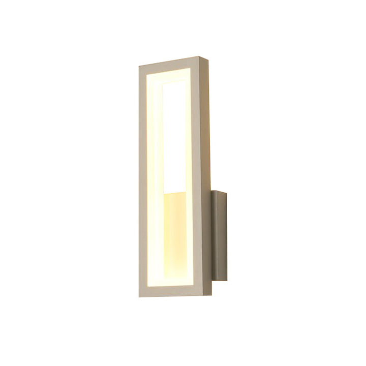 BowLift | White/Black/Gold Rectangular Frame Wall Light Minimalistic LED Metal Wall Mount Light Fixture in White/Warm Light