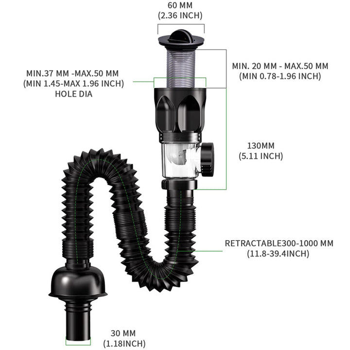 BowLift | Telescopic drain pipe against odor