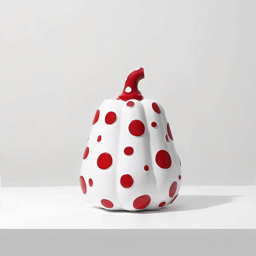 BowLift | Polka Dot Resin Pumpkin Decor | Glossy Fall Ornament Set | Durable Sculpted Finish | PumpkinCharm