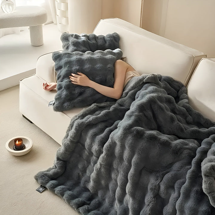 Fleece and fleece Bowliftanket – Extra soft & warm | Perfect for sofa and bedroom | Bowlift
