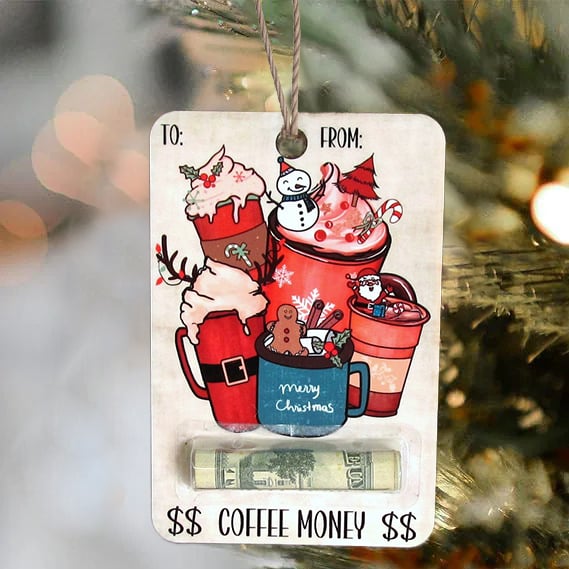 BowLift | Christmas Money Holder Ornament | Wooden Hanging Decoration | Handcrafted Holiday Gift Surprise