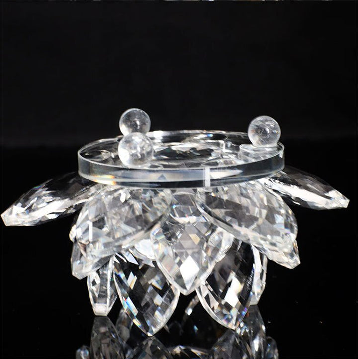 BowLift | 80Mm Quartz Crystals Lotus Flower Crafts Glass Fengshui Ornaments Healing Crystals Home Party Wicca Decor Yoga Gifts Souvenir
