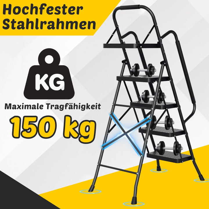 Folding Ladder 4 Steps/5 Steps with Removable Armrests | Bowlift