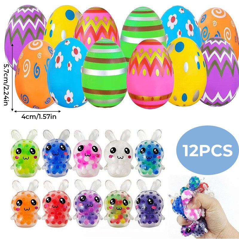 BowLift | 24 Pack Prefilled Easter Eggs with Squeeze Toys