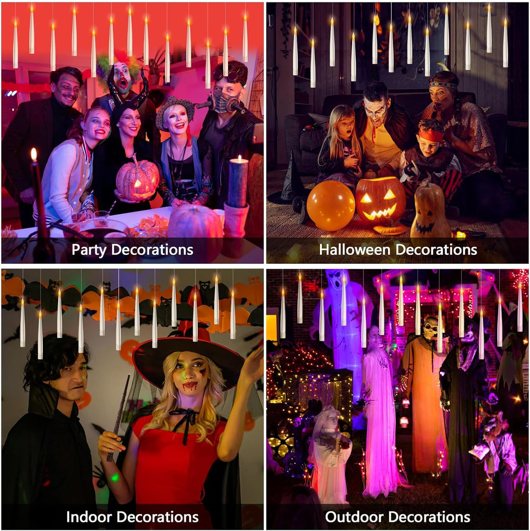 HALLOWEEN DECORATION CANDLES - 20PCS FLOATING CANDLES WITH WAND REMOTE - Bowlift