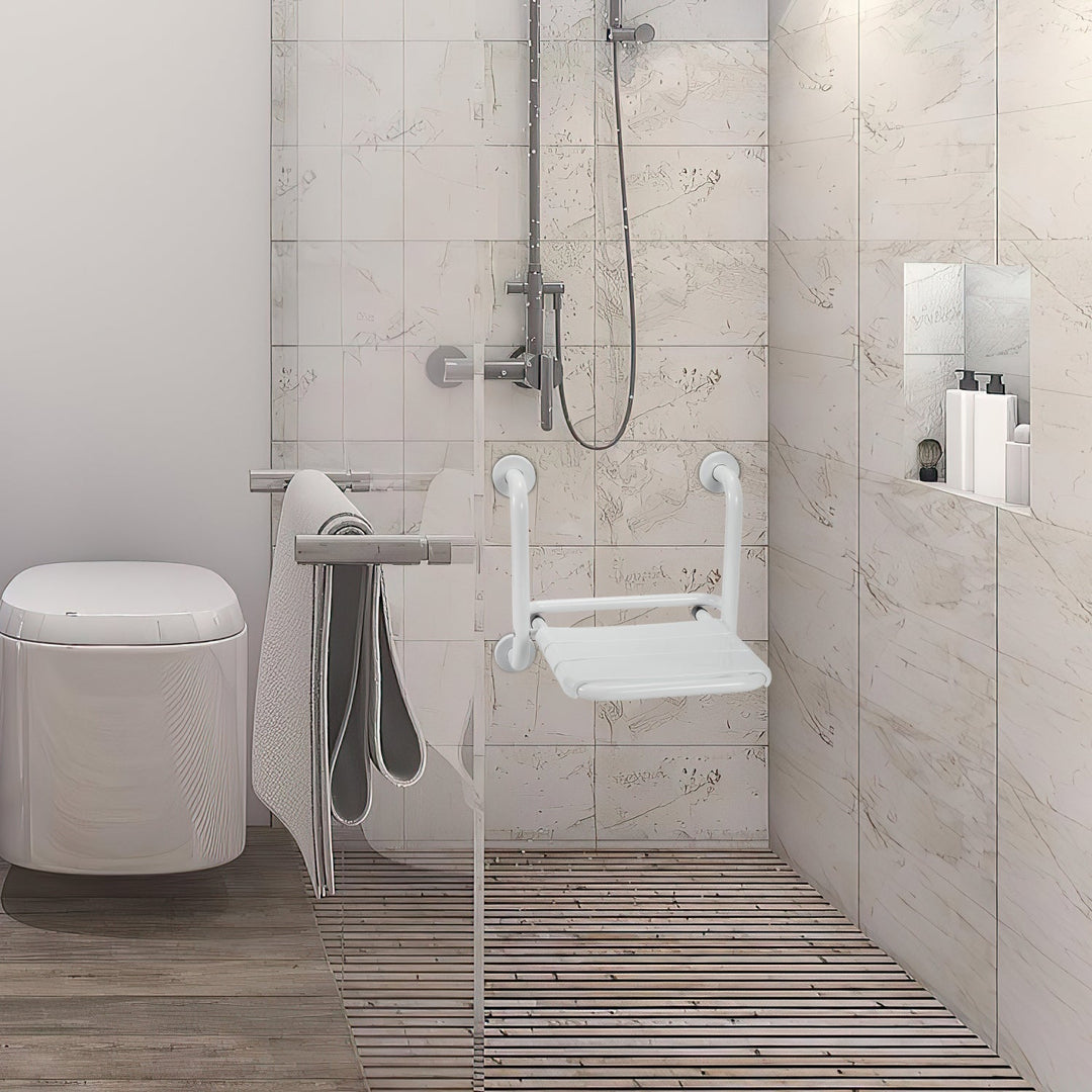 Foldable shower seat with armrests wall-mounted | Bowlift