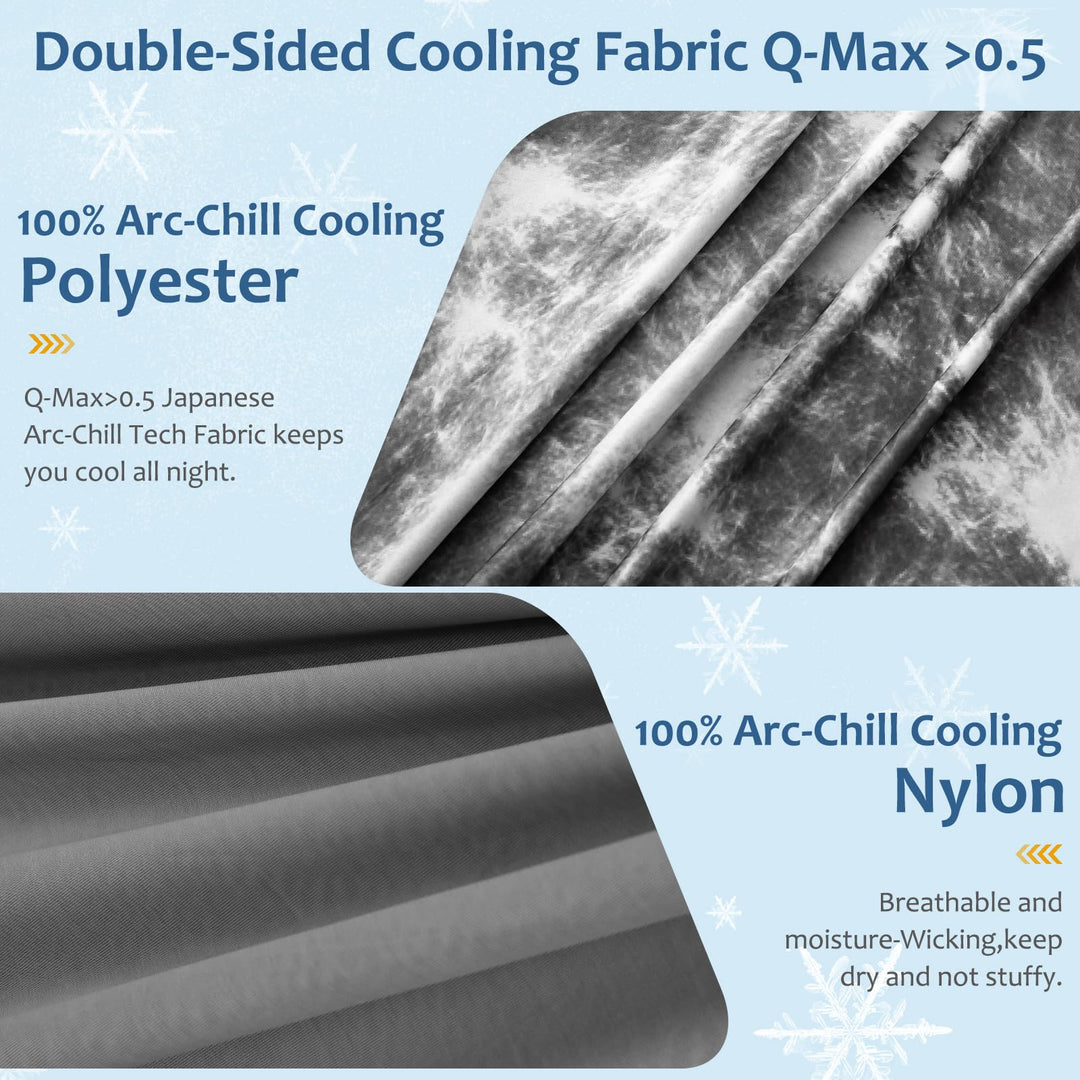 Tie Dye Cooling Blanket – Q-Max 0.5+ Double-Layer Dual-Sided Cool Touch Blanket for Comfortable Summer Nights-Grey | Bowlift