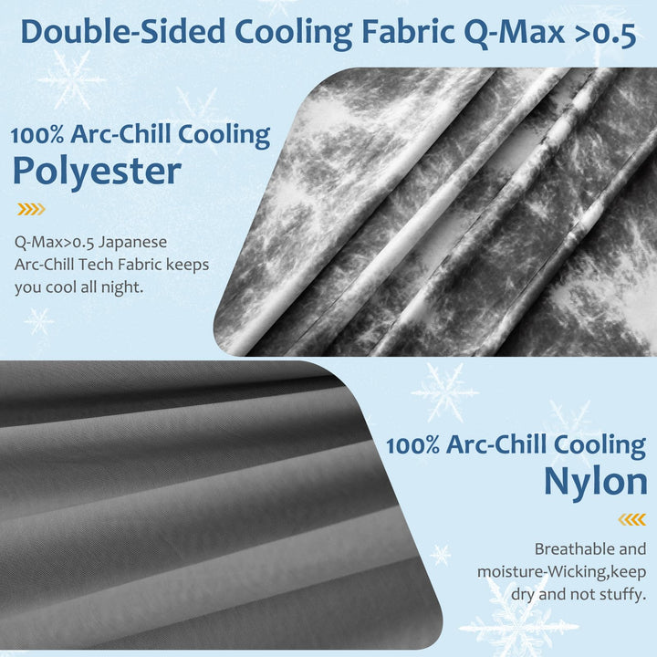 Tie Dye Cooling Blanket – Q-Max 0.5+ Double-Layer Dual-Sided Cool Touch Blanket for Comfortable Summer Nights-Grey | Bowlift