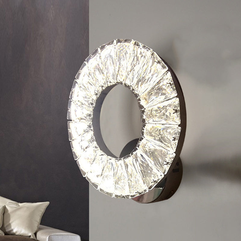 BowLift | Phase Crystal Chrome Wall Sconces Light Circular LED Modernism Wall Light Fixture
