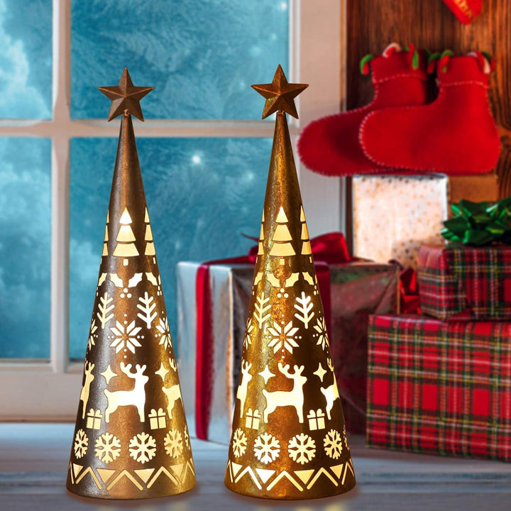 BowLift | LED Cone Table Decoration Set (2 Pieces) - ShimmerCone