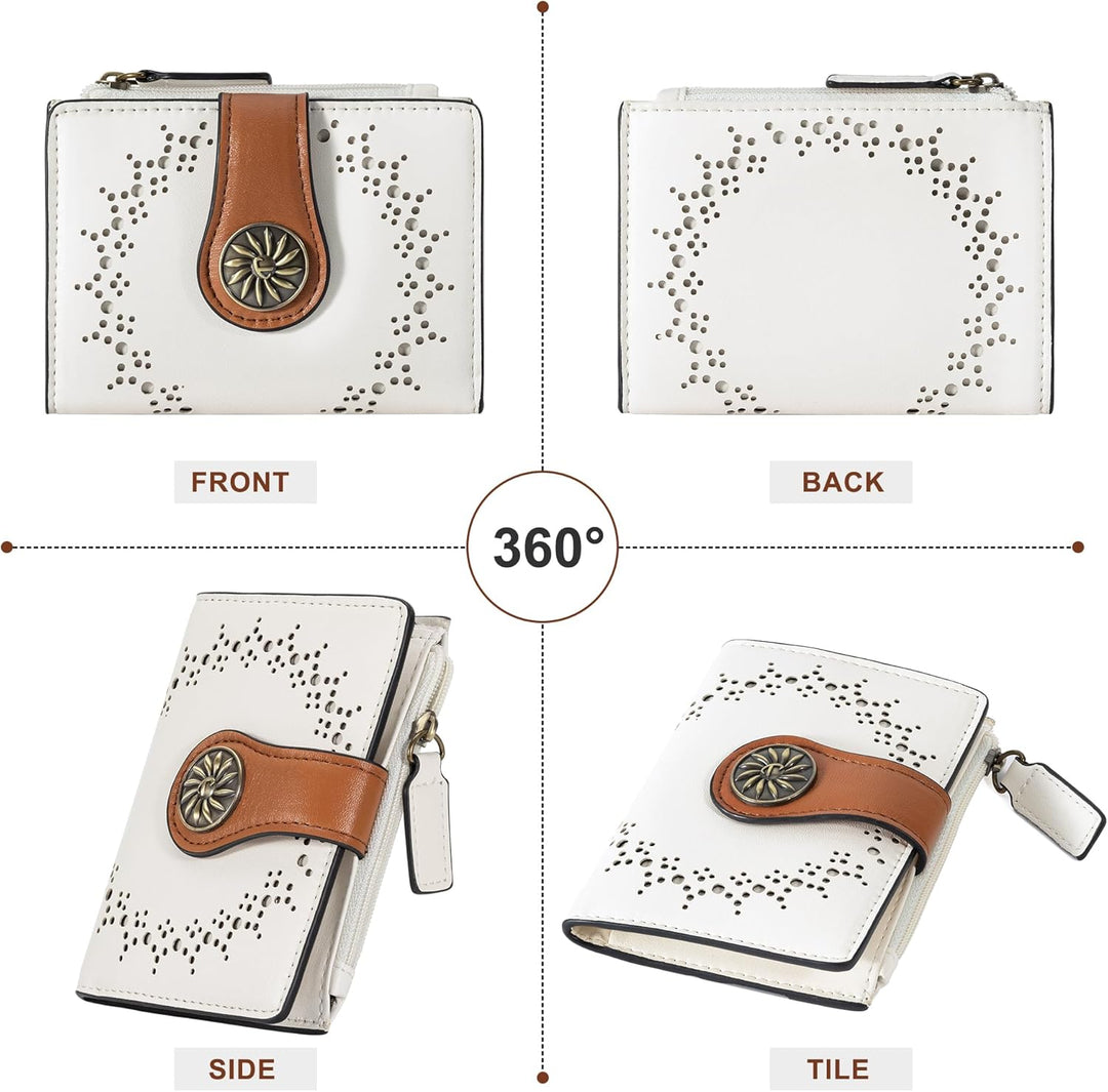 Elegant RFID Women's Wallet with Zipper Bowlift