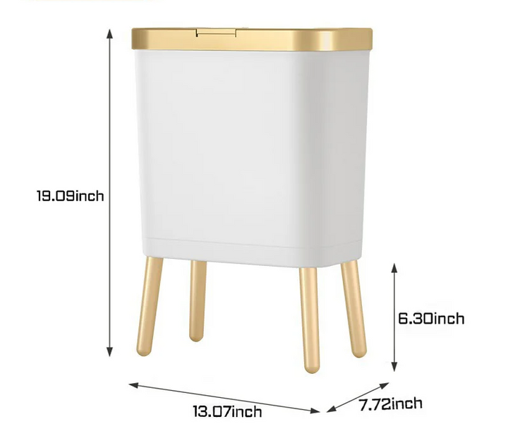 GoldenSlim Modern Trash Can with Lid Bowlift