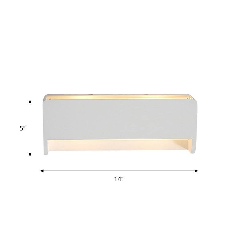 BowLift | 1-Bulb Nightstand LED Wall Lighting Modernism White Finish Wall Lamp with Rectangular Gypsum Shade
