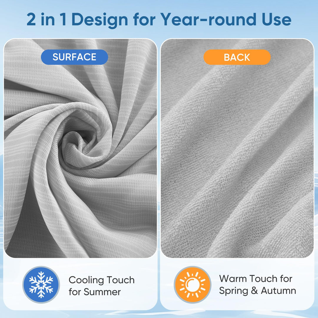 Cooling Blanket –   Q-Max>0.5, Lightweight Bamboo Fiber, Breathable & Soft, All-Season Cool Comfort | Bowlift