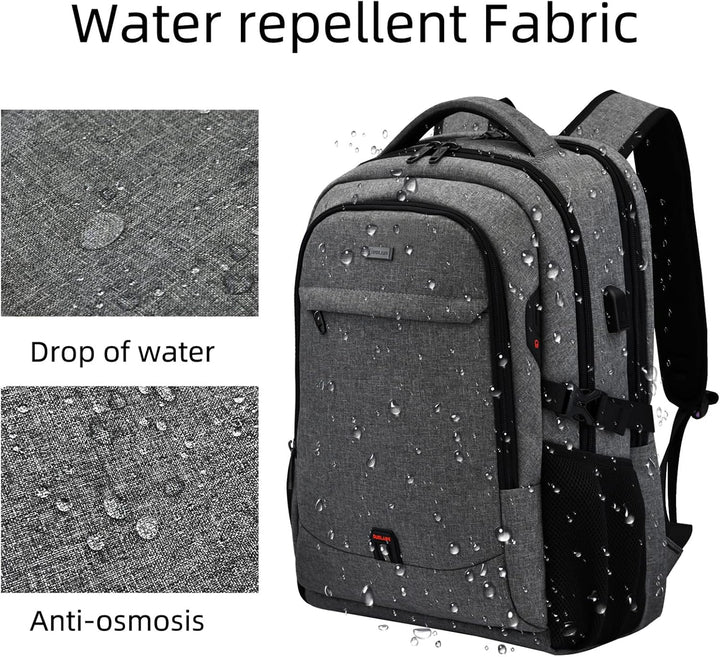 Water-Resistant Travel Laptop Backpack with USB Port & Organised Storage | Bowlift