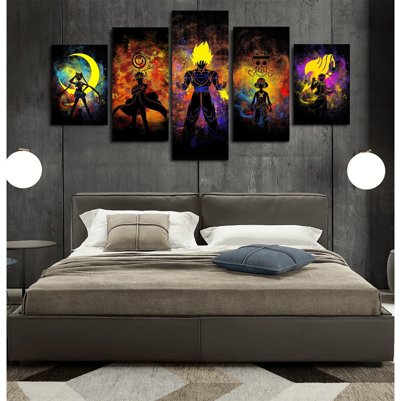 5 Piece Anime Art Canvas Wall Art Painting | Bowlift