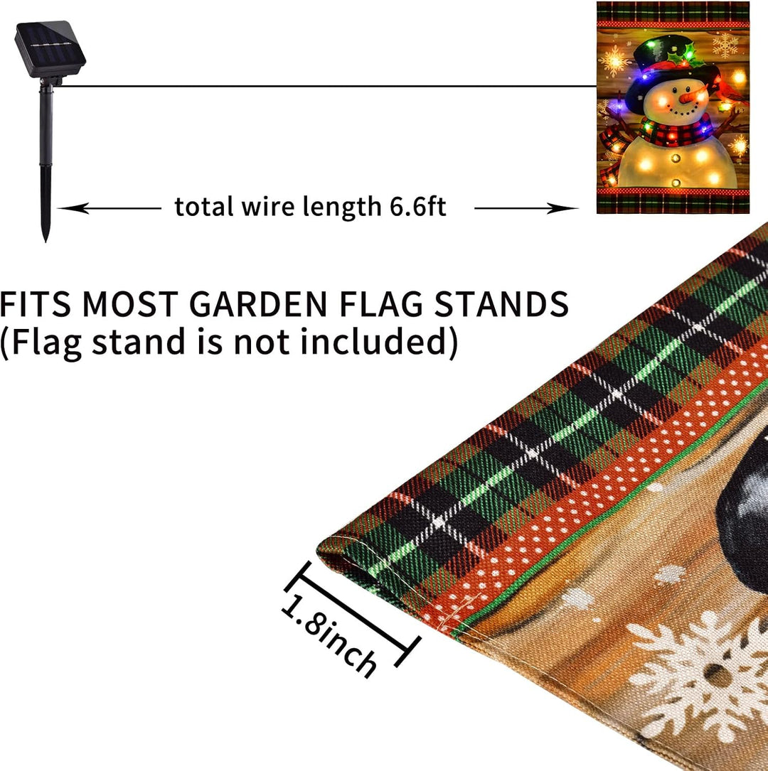 BowLift | Illuminated Snowman Garden Flag - FrostyFlag