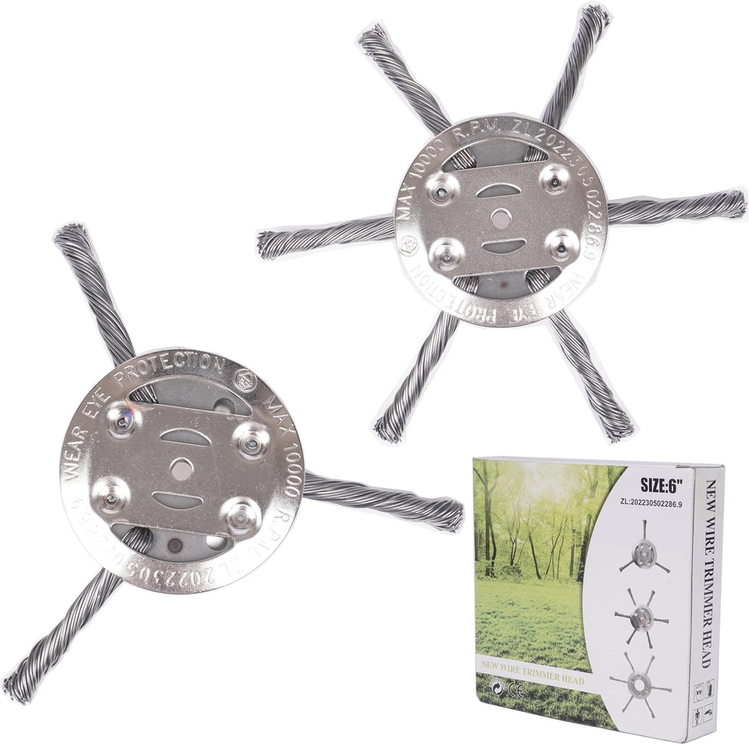 BowLift | 6" Twisted Wire Weed Brush – Steel Trimmer Head for 5 mm Shaft Electric Grass Cutters