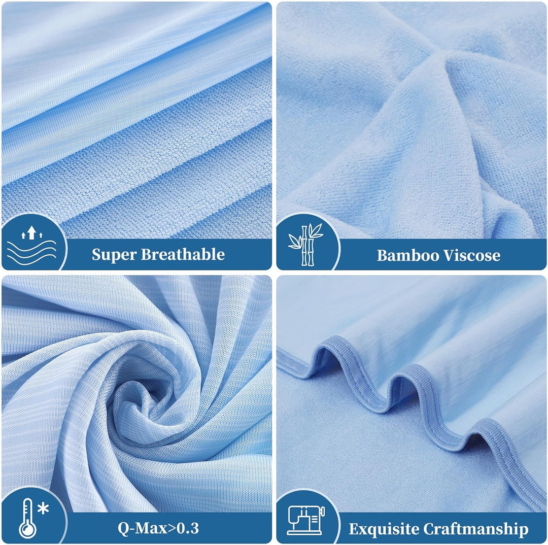 Cool Fiber Q-Max 0.4 Double-Sided Ice Silk Cooling Blanket – Lake Blue | Bowlift