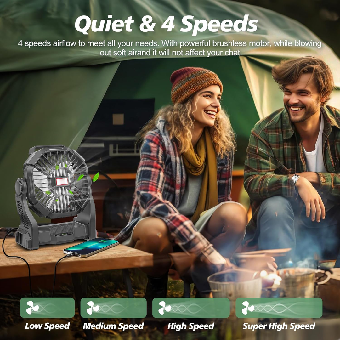 Portable Rechargeable Camping Fan | Bowlift