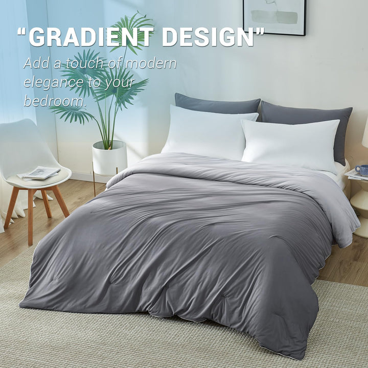Cooling Comforter Q-Max > 0.5, Breathable & Soft, Gradient Gray | Bowlift