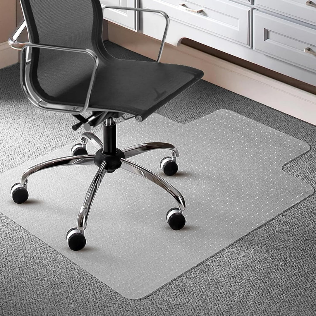 BowLift | Myrida Clear PVC Office Chair Mat for Low-Pile Carpet Floors