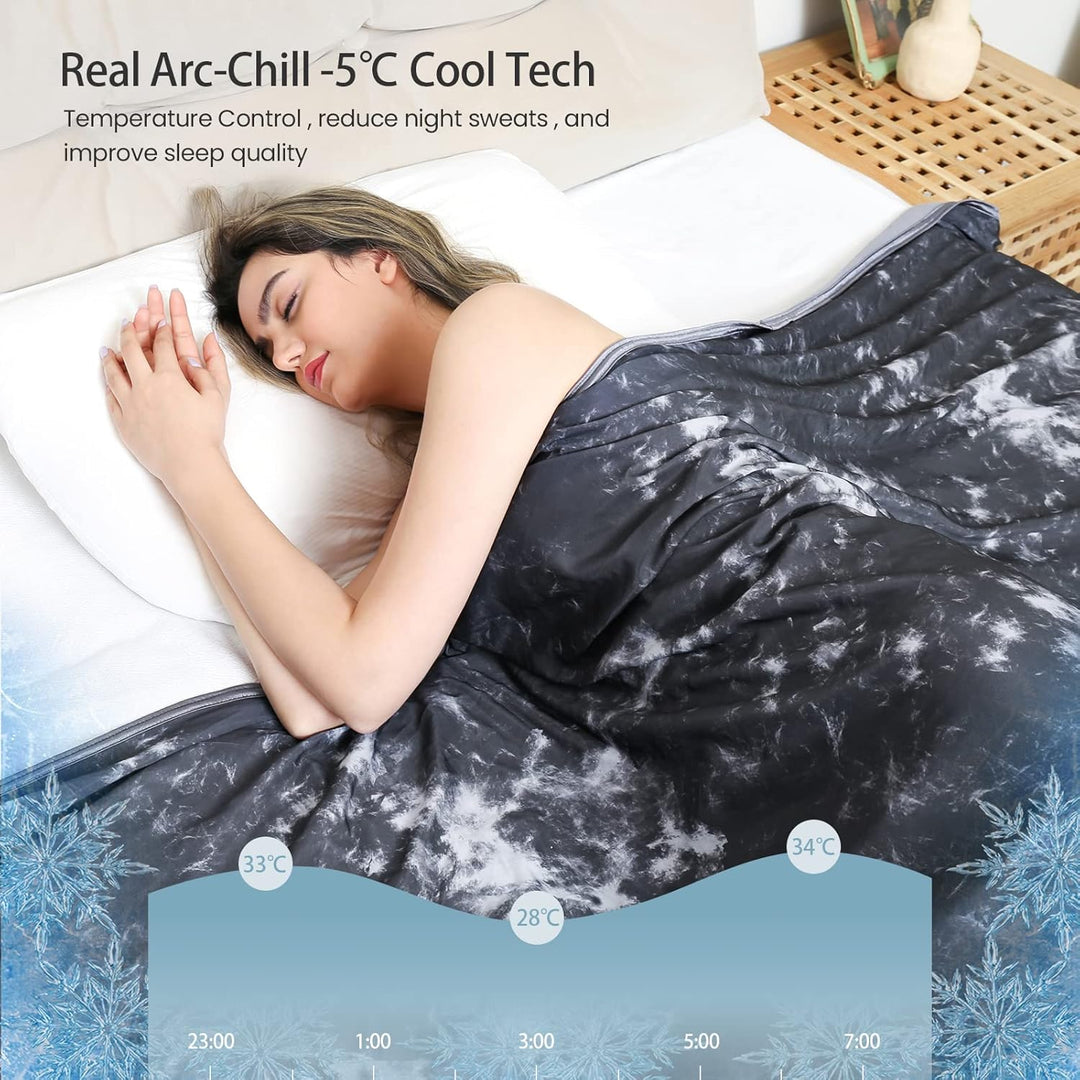 Tie-Dye Cooling Blanket – Q-Max > 0.5, Double-Sided & Stylish Color Black | Bowlift