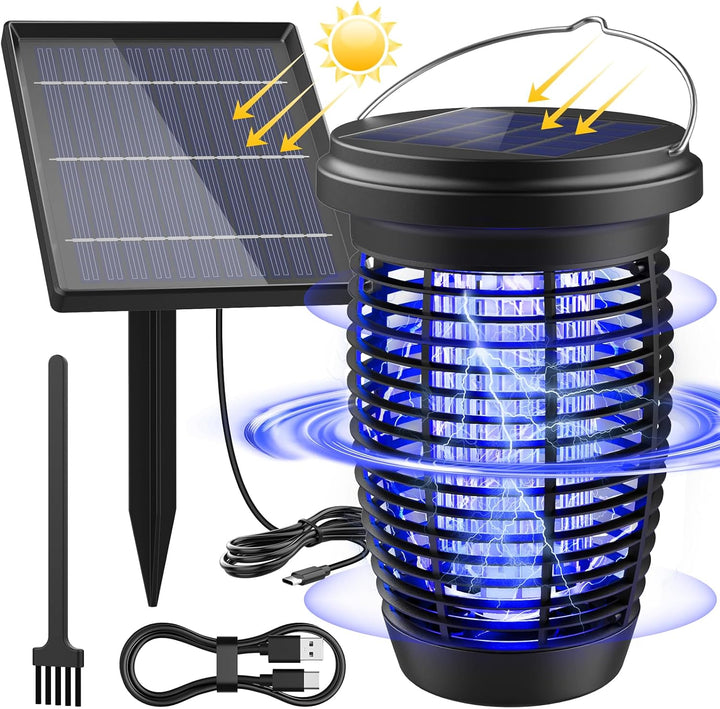 BowLift | Solar Bug Zapper 2-in-1 Mosquito Killer Lamp – 4500V Indoor & Outdoor Fly Trap