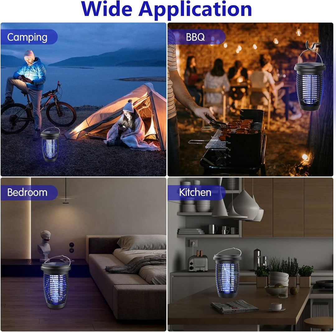 BowLift | Solar Bug Zapper 2-in-1 Mosquito Killer Lamp – 4500V Indoor & Outdoor Fly Trap