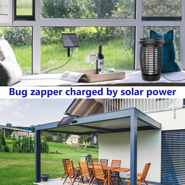 BowLift | Solar Bug Zapper 2-in-1 Mosquito Killer Lamp – 4500V Indoor & Outdoor Fly Trap