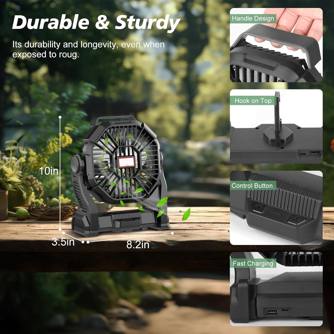 Portable Rechargeable Camping Fan | Bowlift