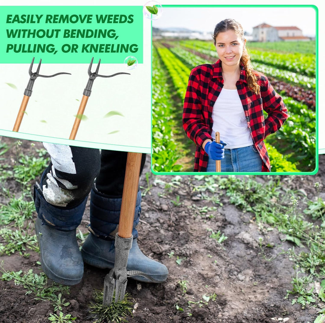 BowLift | Weed puller with 4-claw head – Effective garden tool made of iron for root removal