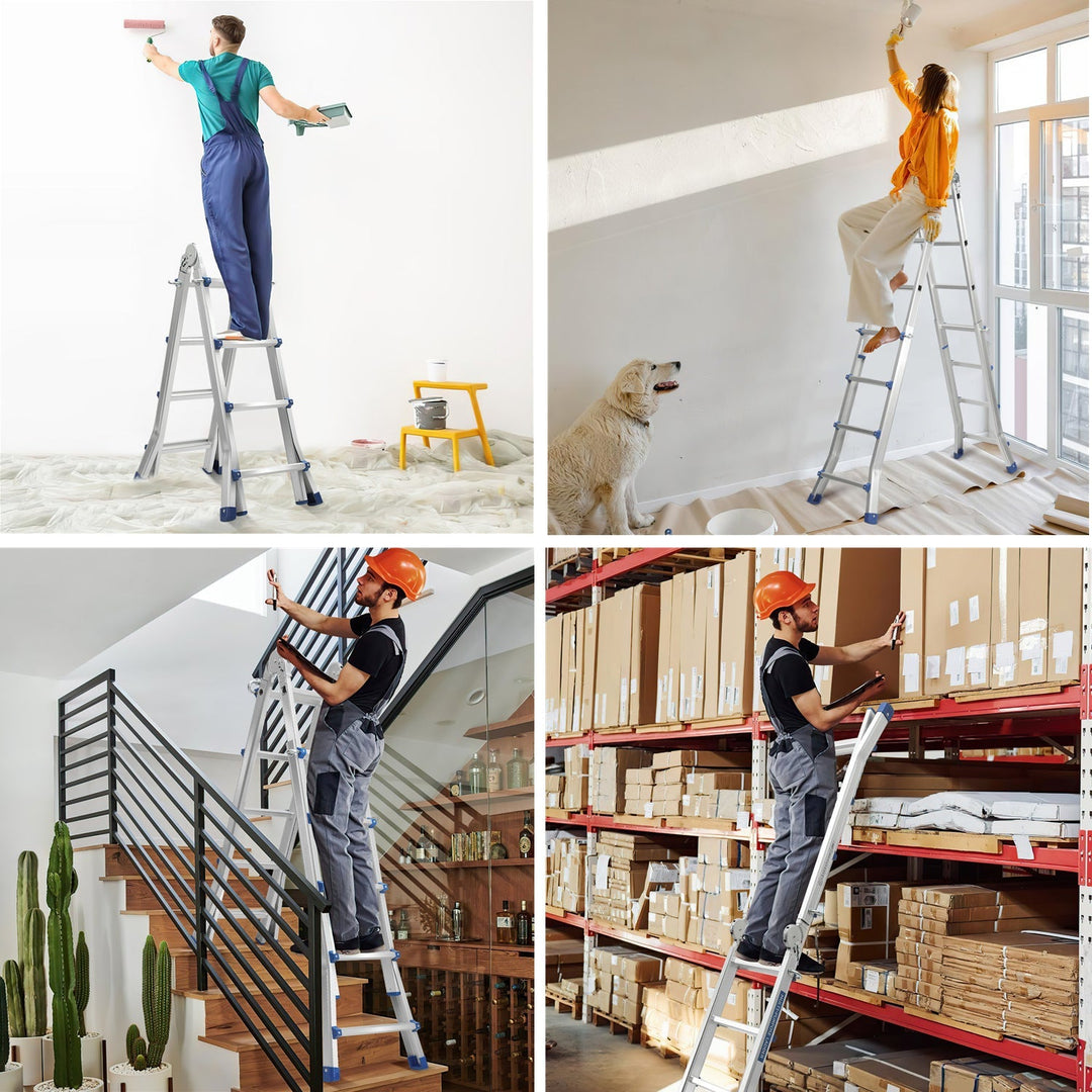 Telescopic ladder Multifunctional ladder 3 in 1 Aluminum ladder | Bowlift
