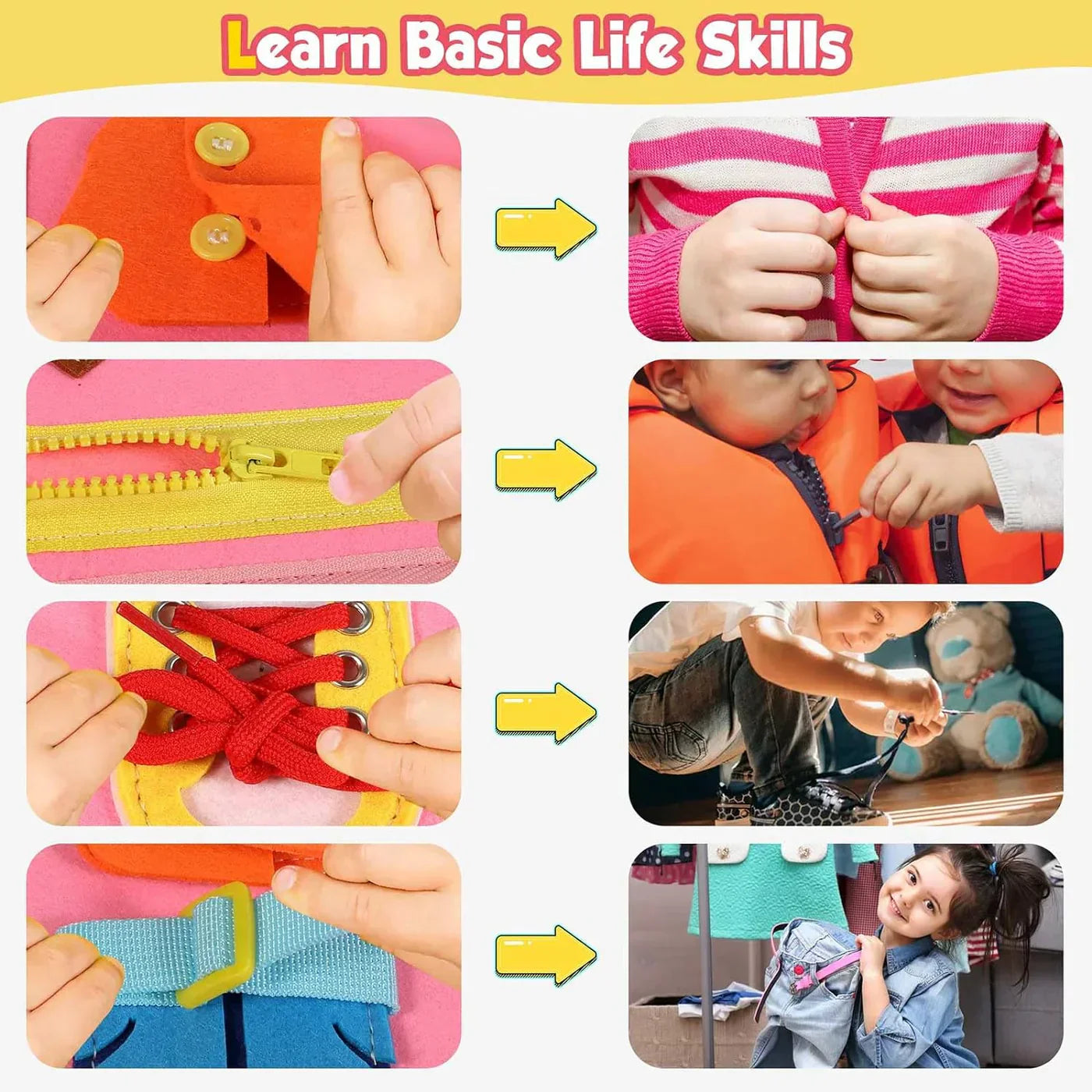 BowLift | Discover Felt Montessori Press Board – Educational Activity Book for Toddlers (2–4 years)