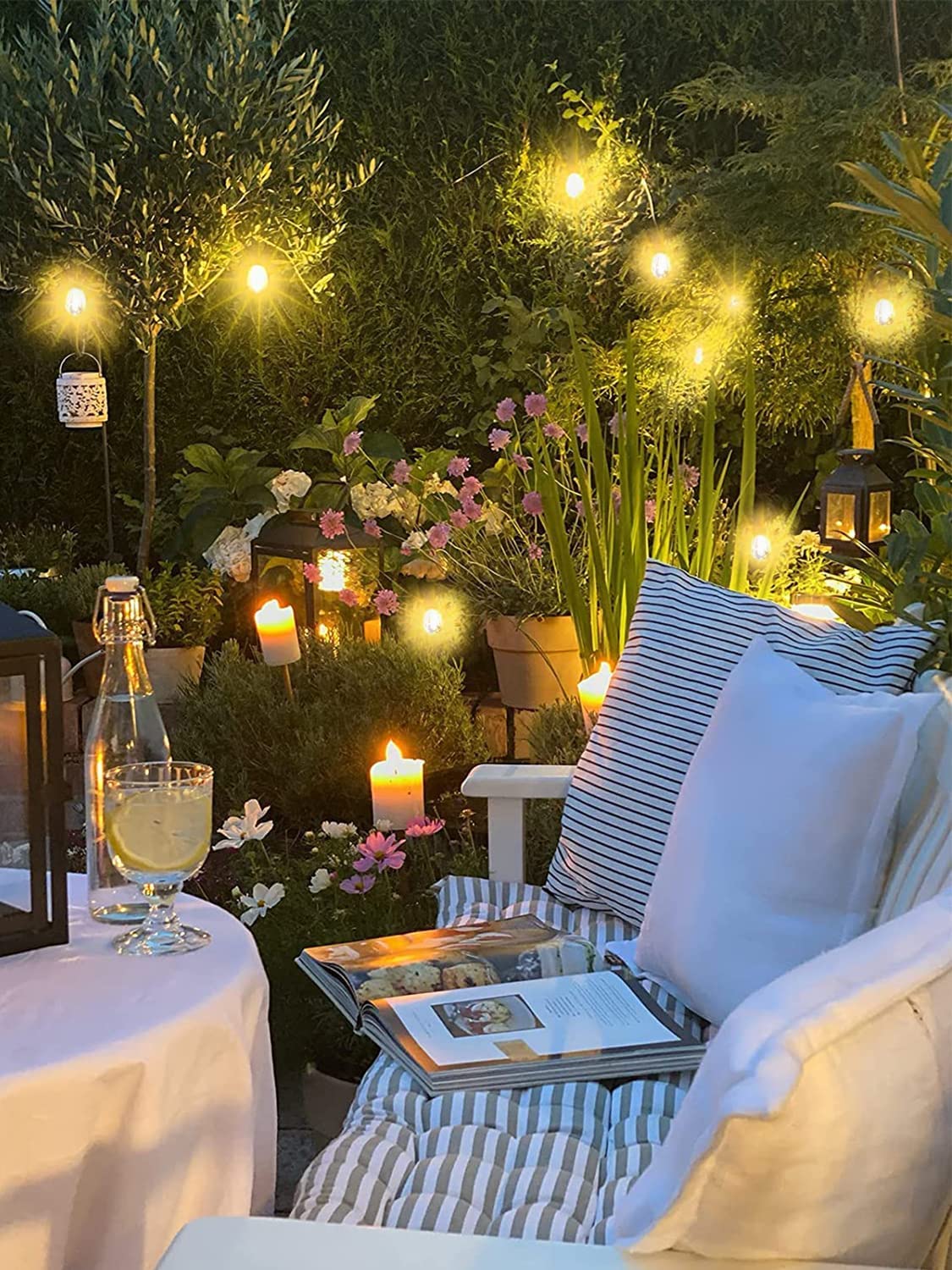 BowLift | Festoon Lights Outdoor, 53FT/16M S14 Outdoor Garden LED String Lights, IP65 Waterproof Outdoor String Lights Main Power 2700K 15+1(Replacement) Bulbs for Outdoor Patio Terrace Yard Wedding Party