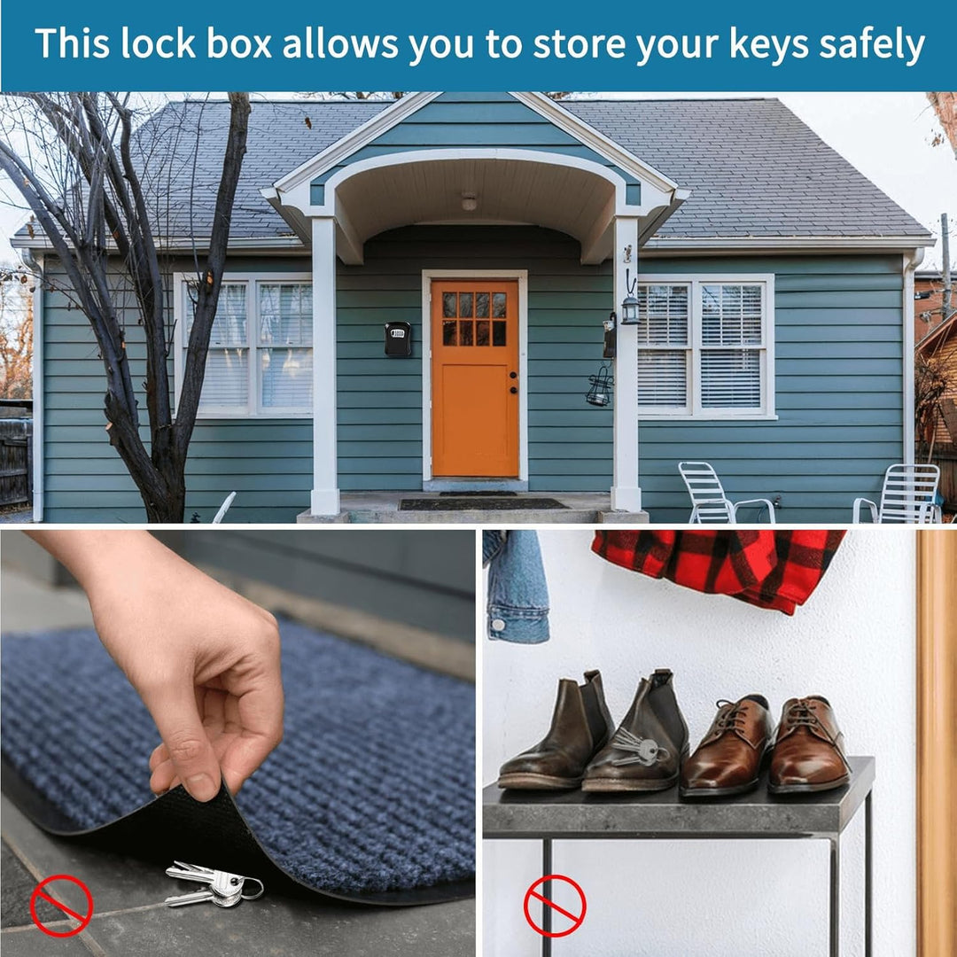 BowLift | Key Safe Wall Mounted-Key Lock Box with 4 Digit Combination
