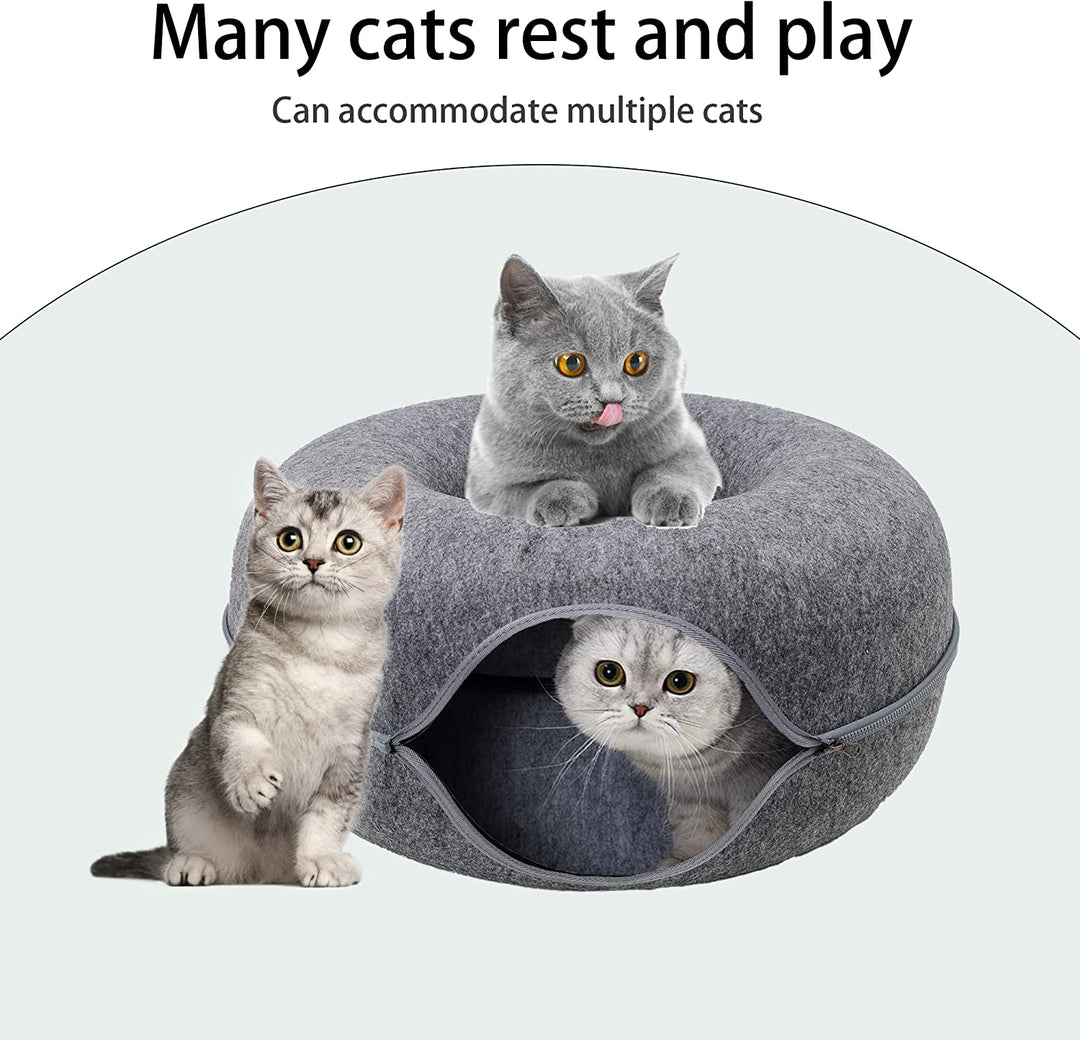 Purrfect Den - Luxury Cat Tunnel with Sleeping Spot Bowlift