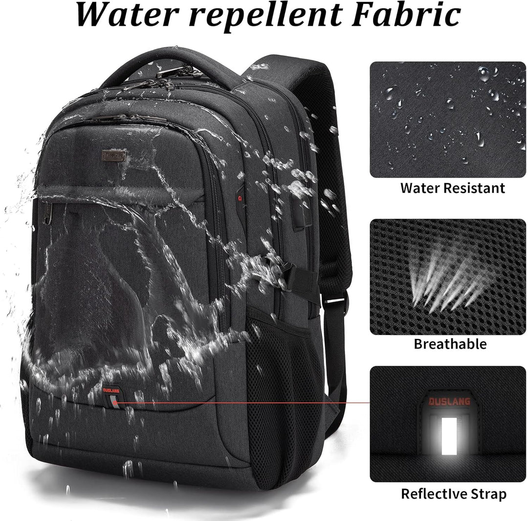 Water-Resistant Travel Laptop Backpack with USB Port & Organised Storage | Bowlift