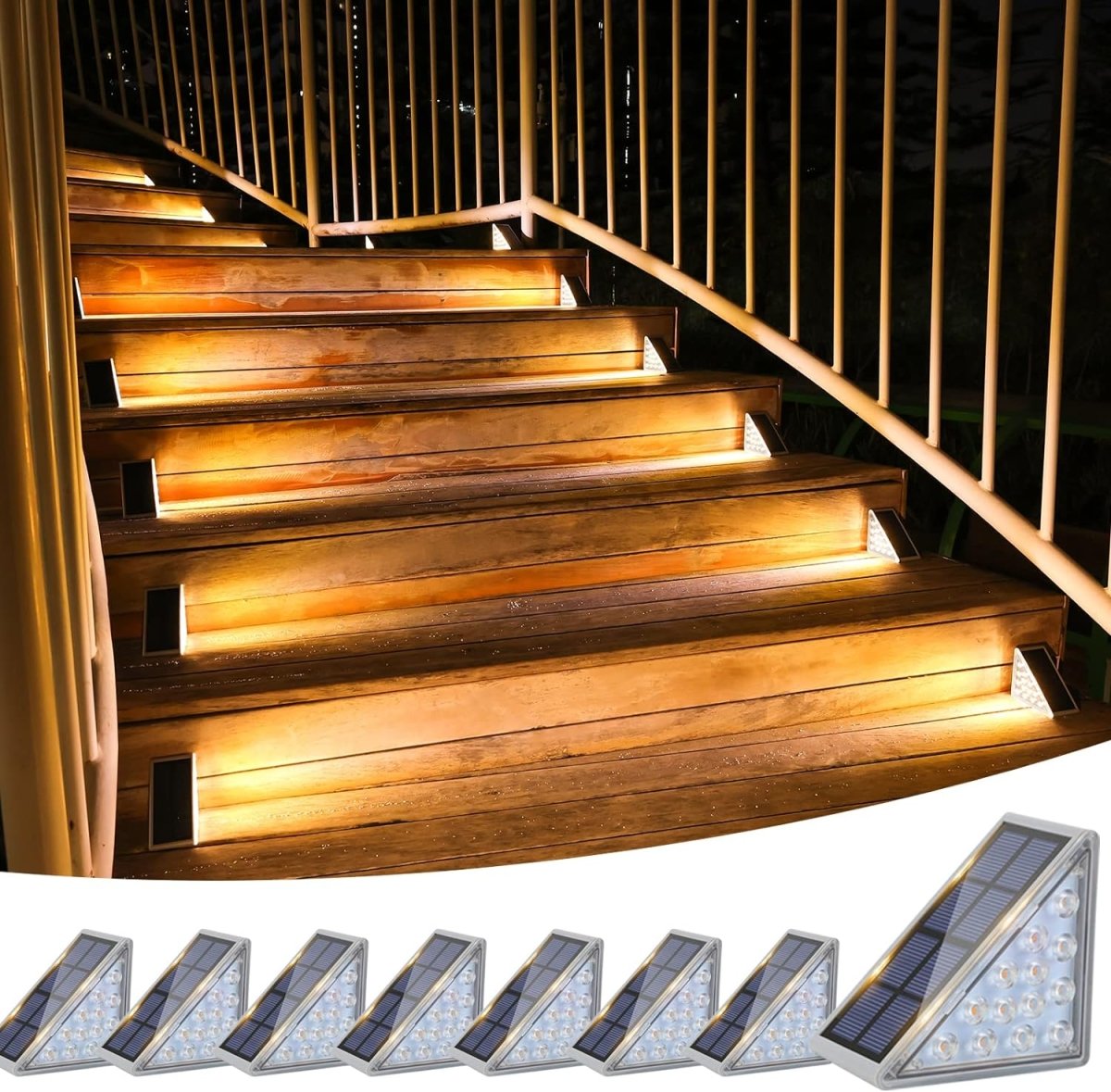BowLift | Waterproof Solar LED Stair Lighting - Outdoor Lighting for Stairs, Paths, and Terraces