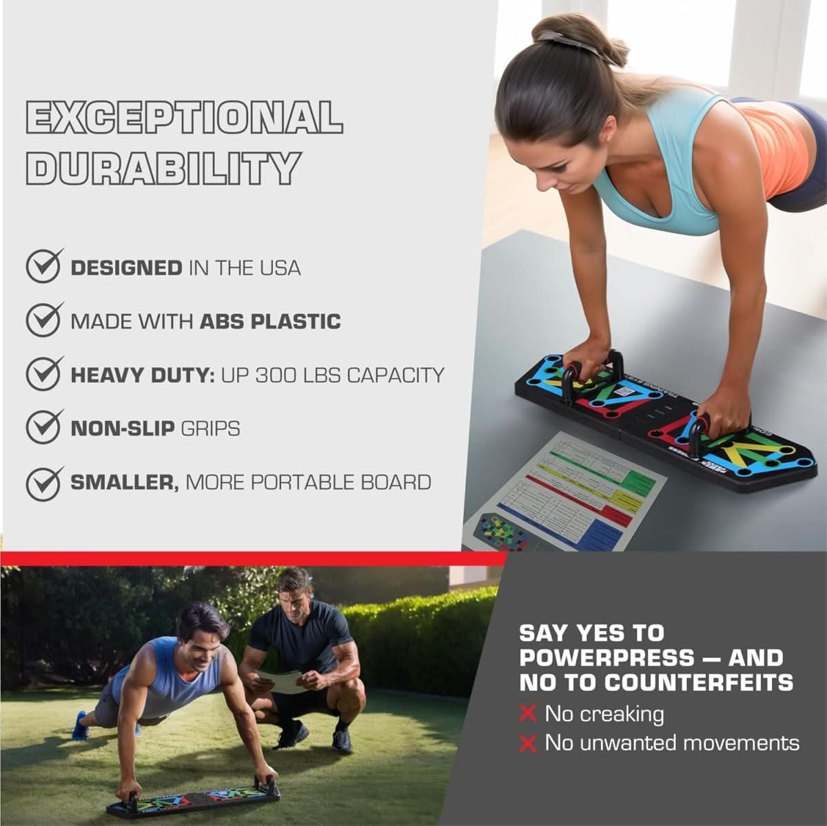 BowLift | Foldable push-up board with 30 training positions for targeted muscle training