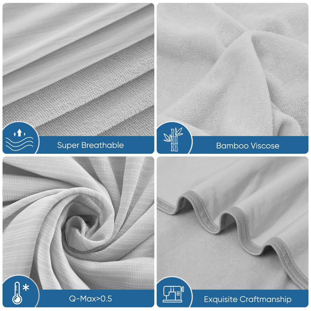 Cooling Blanket –   Q-Max>0.5, Lightweight Bamboo Fiber, Breathable & Soft, All-Season Cool Comfort | Bowlift