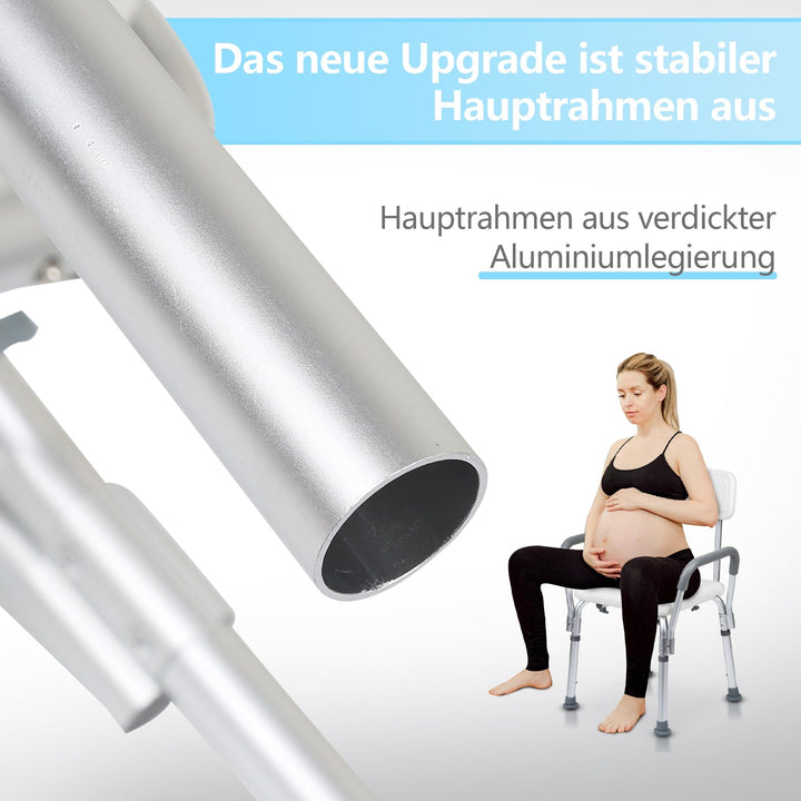 Shower stool height adjustable bath stool with backrest | Bowlift