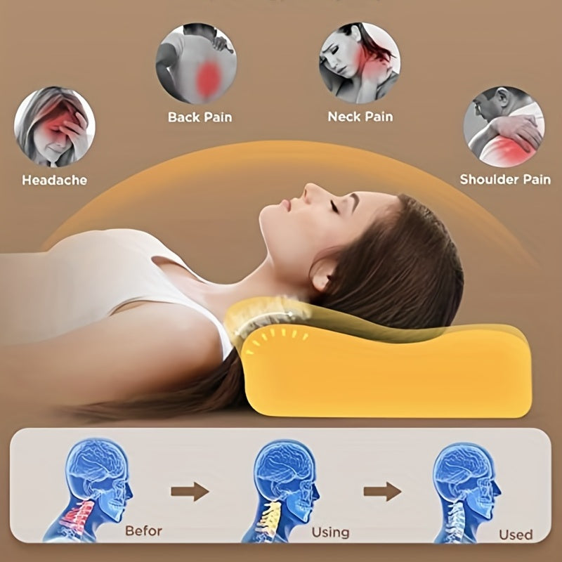 1pc Cooling Memory Foam Shoulder Support Pillow for Side, Back, and Stomach Sleepers - Orthopedic Neck Pain Relief Pillow with Adjustable Cervical Support | Bowlift