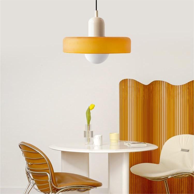 BowLift | Scandi Bauhaus Pendant Light – Stylish Orange Ceiling Lamp for Contemporary Spaces
