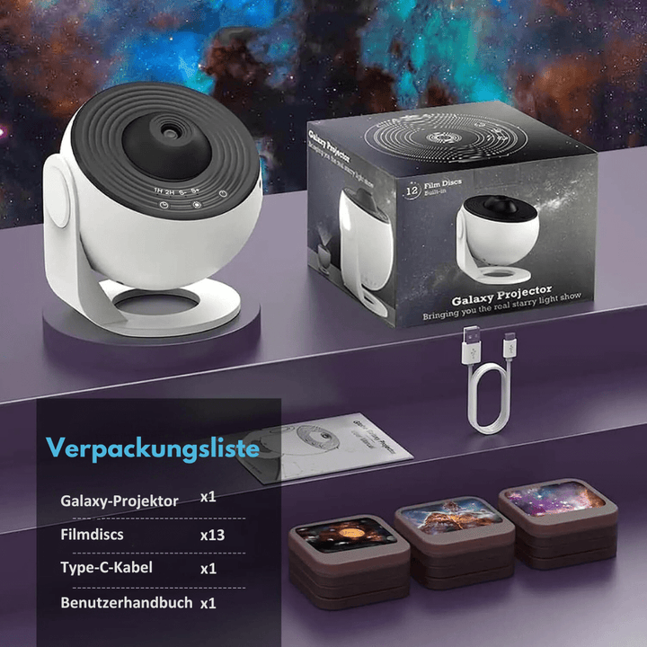 BowLift | HD starry sky projector with 13 galaxy discs