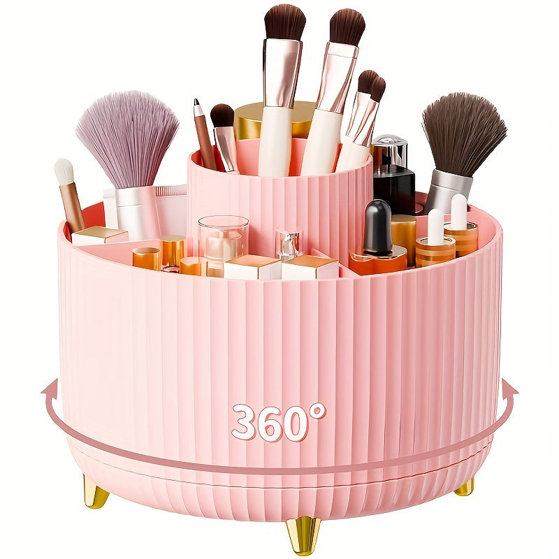 BowLift | GlamSpin – 360° Rotating Makeup & Desk Organiser with 5 Compartments