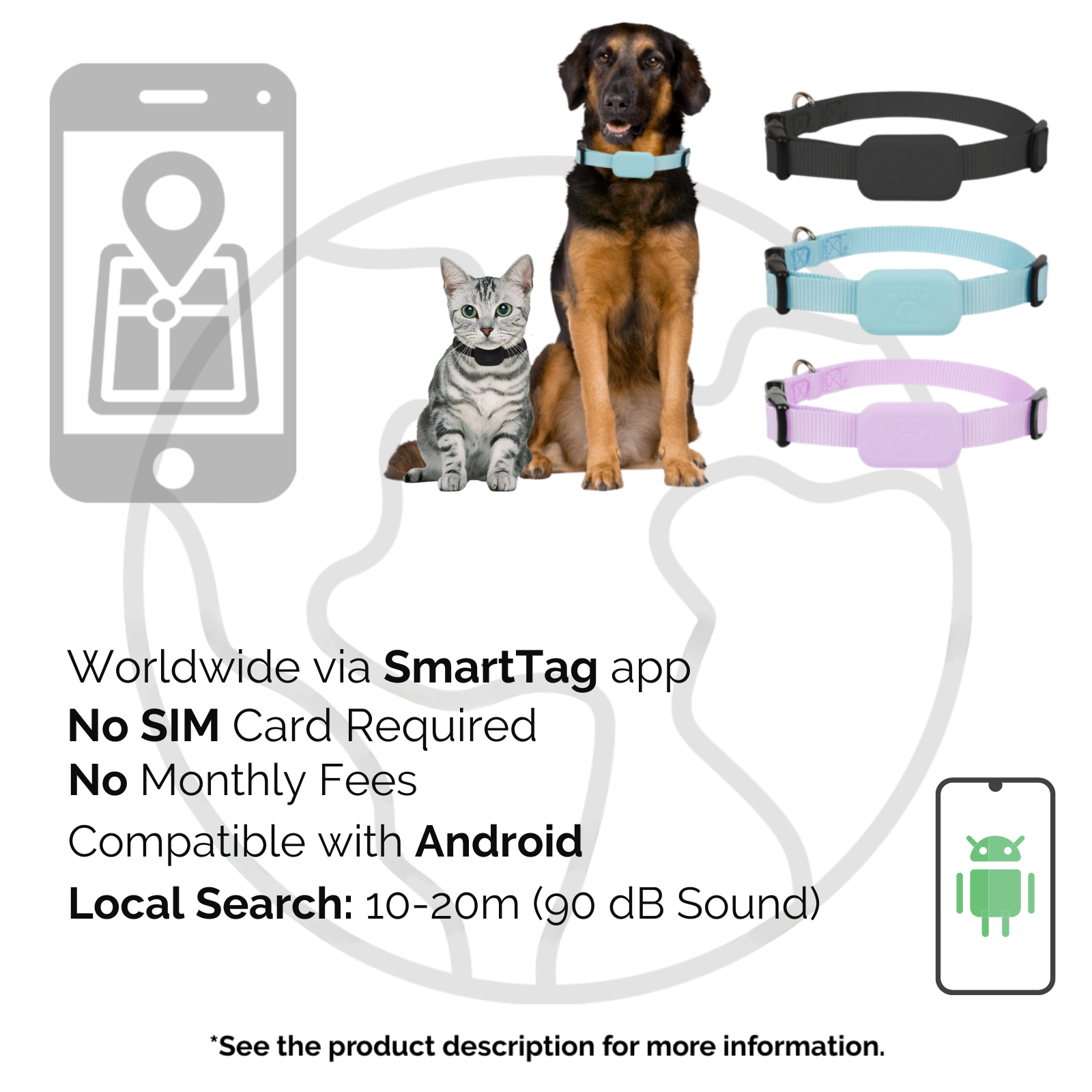 BowLift | AnimalTracker Mini – Smart Dog and Cat Bluetooth Collar Tracker